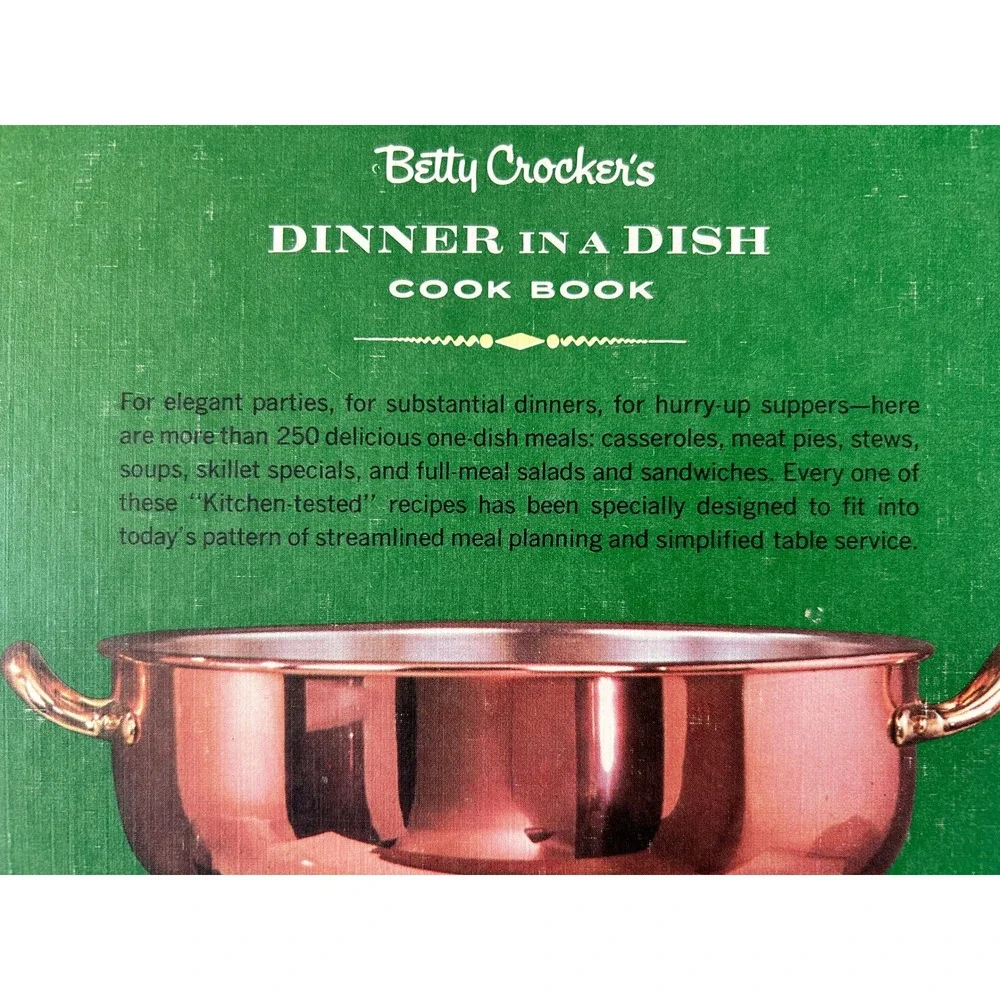 Vintage 1965 Betty Crocker's Dinner in a Dish Cook Book First Edition Hardcover